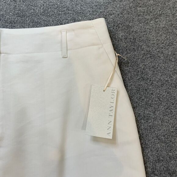 Ann Taylor Skirt Womens 8 White Stretch Linen Blend Pockets Inner Lined Mini - Picture 3 of 11